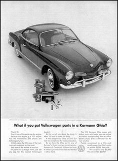 an old advertisement for the volkswagen cars in germany, showing what it is like to drive