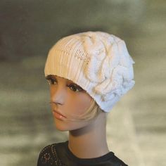 White knitted  beanie  is perfect for everyday casual street style.It is interesting hat with side decoration for stunner look. Additionally,this decoration increases the visual size of the head.It is comfortable and easy to wear.50% wool, 50% acrylicOne size  fits an average woman's head.CARE: Hand wash in lukewarm water and dry flat. Do not dry in the dryer!Check out this hat in other color here:https://www.etsy.com/shop/AccessoryArty?ref=hdr_shop_menuImportant Note!Please, keep in mind that c Handmade Adjustable White Beanie, White Knitted Beanie, One Size Fits Most, White Bohemian Knitted Hat, White Handmade Adjustable Beanie, Playful White Cap Beanie, White Church Hats, Knitted Beret, White Beanies, Summer Hats For Women