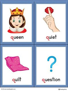 Letter Q Word List with Illustrations Printable Poster | Preschool ...