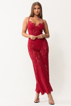 Look beautiful and enchanting in this Sweetheart Lace Red Sleeveless Jumpsuit. Its graceful lace design and sleeveless fit offer a sophisticated style while the backless cut gives a stylish twist. Feel your best and look your best with this elegant jumpsuit. Zipper closure Sweetheart Lace Red Sleeveless Jumpsuit Size Chart XS = Dress 0-2, Bust, 31"-32.5", Waist 23"-24, Hip 31"- 34"Small = Dress 4-6, Bust,33"-35", Waist 25-26", Hips 35"-37"Medium = Dress 8-10, Bust 35-36" Waist 27-28", Hips 38-39 Elegant Jumpsuit, Winter Knit Hats, Jumpsuit Elegant, L And Light, Medium Dress, Loose Fitting Tops, Large Dress, Sequin Beading, Midnight Black