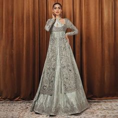 Bridal Lehenga with Front Open Kameez and Dupatta Dress is a hand-embellished masterpiece to have an elegant appearance on the big day. Shimmering embellishments, silver details, and fine designs make this stunning Pakistani Bridal Dress your foremost priority. Bridal Dresses Pakistani, Nameera By Farooq, Asian Bridal Wear, Dupatta Dress, Wedding Dresses Pakistani, Pakistani Bridal Dress, Dresses Pakistani, Latest Bridal Lehenga, Blue Lehenga