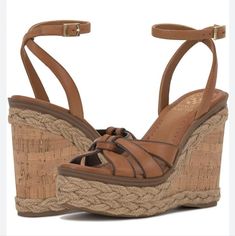 Vince Camuto Wedges Platforms Espadrilles New Size 8.5 New In The Box Fast Shipping Color: Golden Walnut / Root Beer Tags: Platform Shoes, Espadrille Brown Wedge Sandals With Ankle Strap And Woven Sole, Brown Ankle Strap Wedge Sandals With Woven Sole, Brown Open Toe Wedge Sandals In Straw, Brown Straw Wedge Sandals With Open Toe, Brown Open Toe Wedge Sandals With Straw Material, Brown Espadrille Wedge Sandals With Ankle Strap, Brown Espadrille Wedge Heel Sandals, Brown Straw Heels With Round Toe, Brown Straw High Heels