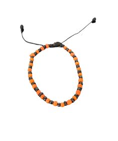 Orisha orange and black beaded braceletAdjustable fit for youth and adults Adornment Jewelry, Spiritual Candles, Bracelet Keychains, Orange Bracelet, Mala Bracelet, Beaded Skull, Black And Orange, Beaded Top, String Bracelet