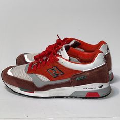 New Balance 1500 M1500BRT Red Shoes Sneakers Made in England Mens Size 10 D. Pre-owned. Shows some wear. See pics for condition. Red Sneakers With Vibram Sole For Streetwear, Red Low-top Walking Shoes For Outdoor, Red Sneakers With Rubber Sole For Errands, Red Low-top Running Shoes With Vibram Sole, Red Running Shoes With Vibram Sole For Outdoor, Red Outdoor Sneakers With Branded Insole, Red Outdoor Running Shoes With Vibram Sole, Outdoor Red Running Shoes With Vibram Sole, Red Lace-up Running Shoes With Vibram Sole