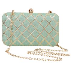 This Criss Cross Clutch with a punch of beautiful color is a great way to complete your look. For the women who love a twist on the fashion! This bag has marvelous embroidery design. Removable Sling Push Lock Closure Fabric over Metal Frame Synthetic Raw Silk lining Fits iPhone XS/XS Max/XR/8 Plus/8 Dimensions – 8 x 4.5 inches Formal Green Clutch With Chain Strap, Green Clutch Bag With Adjustable Strap, Green Clutch Bag With Zipper Closure, Green Clutch With Chain Strap, Green Embroidered Rectangular Clutch, Into The Night, Raw Silk, Chain Strap, Criss Cross