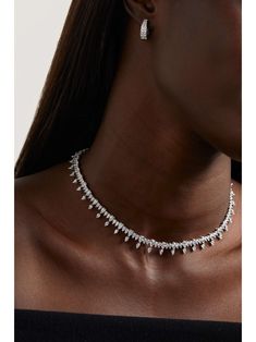 ANITA KO Atlas 18-karat white gold diamond necklace Anita Ko Jewelry, White Gold Diamond Necklace, White Diamond Necklace, The Bling Ring, Anita Ko, Pear Cut Diamond, Gold Diamond Necklace, Jewelry Lookbook, Beauty Accessories