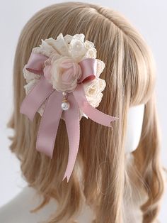 Add a touch of elegance and charm to your hairstyle with our Pink Sweet Hairclip. This delightful accessory features a floral design adorned with a delicate bowknot and sparkling beads. The soft pink hue exudes sweetness and femininity. Pink Head Piece, Cute Pink Hair Accessories For Wedding, Pink Decorative Bow Hair Accessories For Wedding, Pink Hair Accessories With Decorative Bow For Wedding, Pink Bow Hair Accessories For Wedding, Pink Satin Bow Headband Gift, Elegant Pink Hair Accessories With Bow, Pink Wedding Hair Accessories With Decorative Bow, Cute Pink Flower Headband