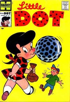 an old comic book cover with a cartoon character and a little dot on the cover