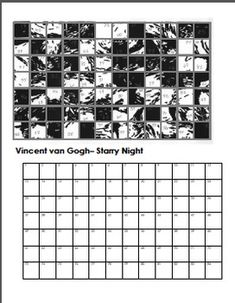 a calendar with black and white squares on it