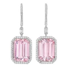 METAL SPECIFICATIONS Metal Name: White Gold 14K STONE SPECIFICATIONS Stone Name: KUNZITE/DIAMOND Stone Cut : Emerald & Round cut Stone Specifications: There are two kunzites approx. 10.00 carats each (Approx. Size 14 x 10.3 mm) & approx. 1.25 carat round diamonds on the side in each earring. Natural earth-mined stones. Total Stone Weight : approx. 22.50 carats Color : Pink/F Clarity : AAA/VVS1 APPRAISAL Appraised Value : $13000.00 Comes with a FREE APPRAISAL All kind of customization and Accessories Layering, Golden Bangles, Pink Diamond Earrings, Necklaces Style, Earrings White Gold, Pink Kunzite, Pink Diamonds, Earrings Indian, Bangles Indian