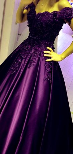 Purple Sleeveless Ball Gown For Evening, Purple Evening Dress With Sweep Train For Banquet, Purple Ball Gown Evening Dress With Sweep Train, Purple Dresses With Sweep Train For Prom Season, Purple Dresses With Sweep Train For Prom, Purple Sweep Train Dress For Prom Season, Purple Ball Gown For Wedding, Purple Floor-length Ball Gown With Sweep Train, Sleeveless Off Shoulder Dress For Wedding And Prom