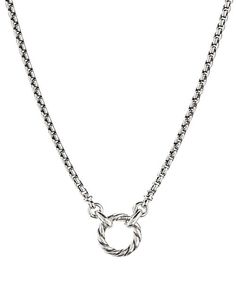 David Yurman - Amulet Vehicle Box Chain Necklace Round Amulet Necklace With Box Chain, Formal Cable Chain Jewelry With Round Pendant, Formal Jewelry With Round Pendant Cable Chain, Formal White Gold Amulet Jewelry, Timeless Necklace With Box Chain And Round Pendant, Formal White Gold Amulet Necklace, Formal Round Wheat Chain Necklace, Formal Wheat Chain Necklace, Classic Round Pendant Necklace With Box Chain