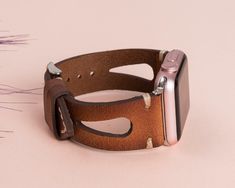 "Brown Leather Apple Watch Band 38mm 40mm 41mm 42mm 44mm 45mm,unisex iWatch Strap Bracelet Series 7 6 5 4 3 2 1 & SE, Fitbit 3 2 1/SENSE Band ✽ DETAILS ✽ *Our Watch Band fits 155-200mm (6.1\" - 8.0\") wrists. *We can make a custom band with a different price. Please message us if you have a different wrist size. *Metal clasp/connector included 7 different color options for adapters (Silver, Gold, Rose Gold, Space Gray,Black,Blue & Red) Adapter color and buckle color will be same. ✽ PRODU Watch Bands Leather, Apple Watch Bands Women, Leather Apple Watch Band, Bracelet Apple Watch, Band Fits, Apple Watch Bands Leather, 38mm Apple Watch Band, Leather Projects, Apple Watch Strap