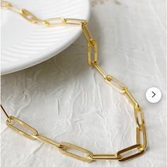 Gold Filled 5.9mm Paper Clip Chain Not Stamped Nwot Same Day Shipping Will Not Tarnish 18 In Modern And On Trend, This Paperclip Style Chain Necklace Is Crafted In 14 Karat Yellow Gold Filled And Measures 18 Inches Flat Link - Gold Paperclip Necklace, Minimalist Link Chain, Thick Choker, Chunky Chain, Gift For Her Paper Clip Necklace, Paperclip Necklace, Gold Paper Clip Necklace, Gold-tone Paperclip Chain Necklace As Gift, Gold-tone Paperclip Chain Necklace Gift, Gold-tone Paperclip Chain Necklace, Neiman Marcus Jewelry, Elegant 14k Gold-filled Necklaces With Paperclip Chain, 14k Gold-tone Paperclip Chain Necklace