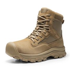 PRICES MAY VARY. Rubber Toe Cap: This design offers extra protection for your toes, effectively guarding against external impacts and ensuring your feet's safety during activities. The rubber toe cap makes these tactical boots more durable and long-lasting. Waterproof Upper: These tactical boots for men feature a 4-hour static waterproof capability. Even when walking in the rain, these combat boots effectively prevent foot discomfort caused by dampness thus improving work efficiency. MD Cushioni Military Tactical Boots, Army Boots, Walking In The Rain, Work Efficiency, Tactical Boots, Military Tactical, Military Boots, Boots For Men, Oxford Fabric