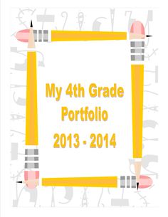 a poster with pencils and the words my 4th grade portfolio 2013 - 2014