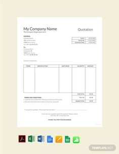 an invoice form with the words my company name on it