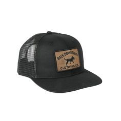 The Waxed Pursuit Trucker is a stylish hat made from waxed cotton. Boasting a classic black and gold color scheme, this hat has a lightweight and breathable interior, making it the perfect accessory for any outdoor activity. With its unique waxed cotton construction, this hat is sure to make its wearer stand out from the crowd. Snapback Mid pro Mesh back Gold patch Fitted Black Trucker Snapback Hat, Black Fitted Trucker Snapback Hat, Black Fitted Trucker Baseball Cap, Fitted Black Trucker Hat, Black Fitted Trucker Hat, Black Cotton Trucker Hat, Black Cotton Baseball Cap For Outdoor, Vintage Black Hat With Logo Patch, Black Vintage Hat With Logo Patch