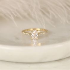 0.91ct Ready to Ship Blake 14kt Gold Diamond Oval Solitaire Ring - Rosados Box Solitaire Cathedral Engagement Ring, Cathedral Engagement Ring, Cathedral Engagement Rings, Classic Rings, Engagement Rings Oval, Classic Jewelry, Diamond Solitaire Rings, Multi Stone Ring, Oval Diamond