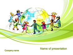 a group of children holding hands in front of a green background with the words name of presentation