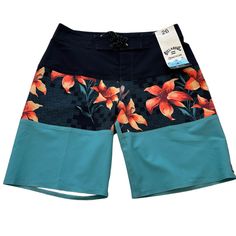 Billabong Tribong Pro Boardshorts Blue With Orange Tropical Floral Stripe. Include Tie Front And Velcro Closure Back Pocket. Nwt Boys Size 26 Waist: 26” Inseam: 8” Additional Boardshorts Available In Separate Listings. Preppy Classic Boho Chic Stylish Trendy Casual Relax Dressy Cozy Weekend Travel Vacation Ski Swim Surf Beach Tropical Office Holiday Birthday Party Winter Spring Summer Fall School Park Play Tp Ws-52 Blue Surfing Athletic Shorts, Blue Athletic Shorts For Surfing, Blue Short Length Athletic Shorts For Surfing, Orange Swimming Shorts With Built-in Liner, Blue Shorts For Water Sports, Blue Athletic Shorts For Water Sports, Blue Sporty Surfing Shorts, Sporty Blue Surfing Shorts, Blue Surfing Shorts