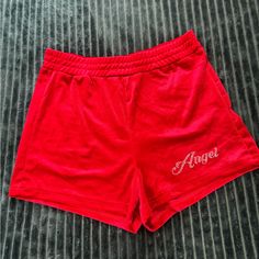 I Was Given A Brand New Item Without Tags, But It Didn't Fit Me. Velvet Shorts Size M Without Stains Or Damage, Completely New Red Casual Shorts With Letter Print, Casual Red Shorts With Letter Print, Red Cotton Bottoms With Letter Print, Trendy Red Relaxed Fit Shorts, Black Distressed Shorts, Casual Denim Shorts, Tweed Shorts, Velvet Shorts, Flowy Shorts