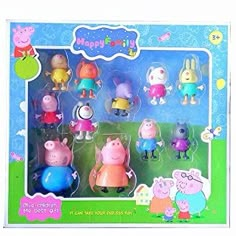 peppa pig happy birthday mini figure set