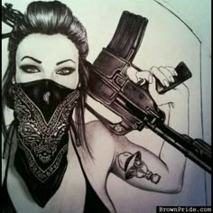 White girl stylie ((gas mask and all)) Cholo Art, Lowrider Art, Desenho Tattoo, Chicano Art, Dope Art