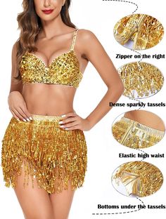 100% Polyester Zipper closure Hand Wash Only Material???4%Polyester fabric. 6% Spandex fabric. The tassel sequin skirts are made of PVC shiny sequins. sequins not easy to fall and fade. have a inner shorts inside. Consisting of various strands of sequins. this halloween costume tassel dance skirt is able to reflect any light that shines on its surface. make you eye-catching and sexy. Shiny design?????ooThese high waisted booty shorts have beautiful sequins all over. a 4-layered sequin design mak Sequin Tassel Skirt, Halloween Party Music, Sequin Skirts, Rave Skirt, Rave Shorts, Belly Dance Belt, Belly Dance Skirt, Dance Belt, Tassel Skirt