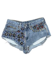 Y2K Vintage Super Short Denim Jean Short Shorts Daisy Dukes Festival Coachella 2 | eBay Jean Short Shorts, Unique Jeans, Denim Shorts Outfit, Boho Denim, Daisy Dukes, Jean Short, Short Denim, Daisy Pattern, Music Festivals