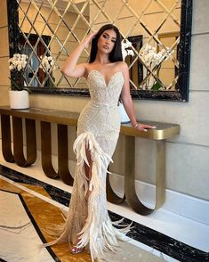 Strapless Crystal Sequin Feather Maxi Dress Ivory - Luxe Maxi Dresses and Luxe Party Dresses Diamond Prom Dresses, Quince, Party Dresses, Maxi Dresses, Long Dress, Sequin, Party Dress, Dress Outfits, Prom Dresses