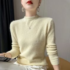 Cashmere Knitted Sweater Women's Spring 

Thank you dear friends for coming to our store!

We have the best price!

Your satisfaction is the direction of our efforts! ! !

Recommended size：

S: Bust 85cm, Clothing length 56cm, sleeve length 56cm.

M: Bust 90cm, Clothing length 58cm, sleeve length 57cm.

L: Bust 95cm, Clothing length 60cm, sleeve length 58cm.

XL: Bust 100cm, Clothing length 62cm, sleeve length 59cm.

XXL: Bust 105cm, Clothing length 63cm, sleeve length 60cm.

Note: (manual measu Winter Fine Knit Crew Neck Top, Winter Cream Knit Top, Thick Knit Long Sleeve Sweater, Heavy Knit Long Sleeve Sweater, Beige Knitted Long Sleeve Tops, Knitted Long Sleeve Tops For Fall, Beige Long Sleeve Knitting Pattern, Beige Long-sleeve Knitting Pattern, Beige Long Sleeve Knitted Top