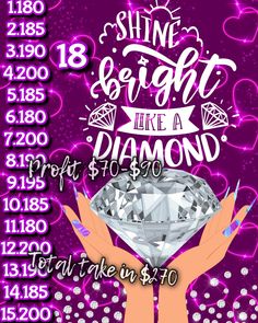 a flyer for shine bright like a diamond with diamonds on it and the words shine bright like a diamond