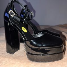 Brand New Never Worn, Aldo Nero Platform Black Heels, No Original Box, Minor Imperfections Due To Moving Them Around My Closet, Nothing Too Noticeable Black Chunky Platform High Heels, Black Platform Heels With Ankle Strap, Black Block Heels With Round Toe For Party, High Heel Patent Leather Block Heels For Party, Patent Leather High Heel Block Heels For Party, Black High Heel Block Heels For Party, Trendy Black Heels With Heel Strap, Black Patent Leather Block Heels With Round Toe, Black Platform Block Heel Shoes