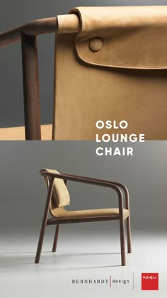 an image of a chair that is made out of leather and has the words oslo lounge chair on it