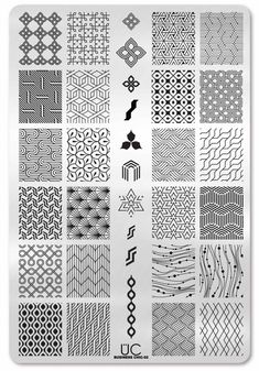 an assortment of different patterns on a white background