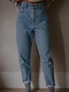 The Perfect Jean - Women's – The Simple Folk The Perfect Jeans, School Sweatshirts, Mommy And Me Outfits, 90s Style, Perfect Jeans, Chunky Sweater, Romper Pants, Light Denim, Mom Style