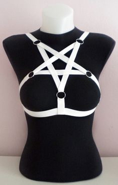 Home · A L I E N M O é · Online Store Powered by Storenvy Body Harness Outfits, Pentagram Harness, Harness Outfit, Harness Fashion, Edgy Outfits, White Satin, Goth Fashion, Dress Design, Animal Drawings