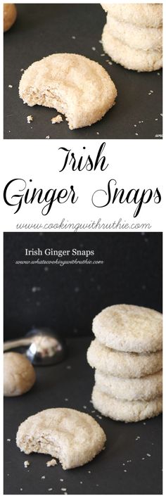 irish ginger snaps are stacked on top of each other