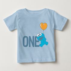 Check out this cute Sesame Street I'm One Birthday shirt design featuring Cookie Monster. Funny Blue Tops For Birthday, Fun Blue Tops For Birthday, Cute Blue Birthday Shirt, Fun Blue Top For First Birthday, Cute Blue T-shirt For Birthday, Cute Blue Shirt For Birthday, Blue Shirt With Character Print For Birthday, Blue Cotton T-shirt For First Birthday, Blue Graphic Print T-shirt For First Birthday