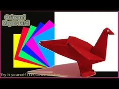 the origami paper bird is red