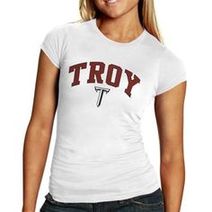 Troy University Trojans Ladies White Arch Graphic Skinny T-shirt White Arch, Nike Jersey, Nba Champions, Minnesota Vikings, White Vintage, Minnesota, Vikings