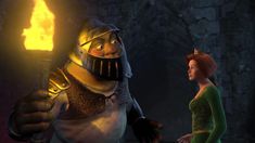 the animated characters are talking to each other in front of an open fire pit with flames coming out of their mouths