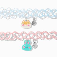 Claire's Best Friends Chunky Animals Pendant Tattoo Choker Necklaces - 2 Pack Chunky Animals, Pendant Tattoo, Fox And Bunny, Tattoo Choker Necklace, Piercing Kit, Tattoo Choker, Bff Necklaces, Fashionable Jewelry, A Bunny