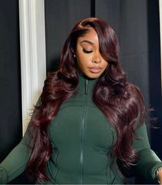 Cherry red frontal weave Natural Hair Cuts, Braided Hairstyles For Black Women Cornrows, Business Hairstyles, Body Wave Hair, Human Hair Lace Wigs