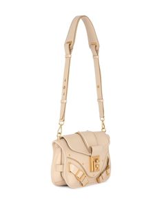 Balmain Blaze Shoulder Bag - Farfetch Cream Calf Leather Bags With Palladium Hardware, Designer Beige Shoulder Bag With Brass Hardware, Gold Calf Leather Shoulder Bag With Brass Hardware, Luxury Beige Shoulder Bag With Brass Hardware, Designer Beige Shoulder Bag With Gold-tone Hardware, Beige Crossbody Bag With Palladium Hardware, Luxury Neutral Satchel Shoulder Bag, Beige Evening Shoulder Bag With Palladium Hardware, Beige Shoulder Bag With Palladium Hardware For Evening