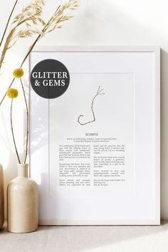 Scorpio star sign constellation print Star Sign Poster, Star Sign Art, Scorpio Star Sign, Scorpio Star