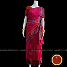 Design by Classical Dance Jewelry® ❥ A collection of colorful and elegant dance sarees in cotton fabric with minimalistic patterns for all the ladies who are ardent fans of our traditional dance. ❥ These sarees are also known as Kalakshethra sarees. ❥ Dance practice sarees have different measurements than the usual sarees and can't be used as a party wear or casual wear. ❥ It is made of pure cotton saree with plain contrast color borders.These practice sarees worn over pajamas / pants and a chol Traditional Pink Pre-draped Saree For Diwali, Pink Pre-draped Saree With Motifs For Puja, Traditional Fitted Pre-draped Saree For Navratri, Traditional Fitted Pre-draped Saree For Diwali, Traditional Pink Blouse Piece With Traditional Drape, Traditional Pink Semi-stitched Pre-draped Saree, Traditional Multicolor Cotton Pre-draped Saree, Traditional Fitted Pre-draped Saree With Motifs, Pink Traditional Pre-draped Saree For Navratri