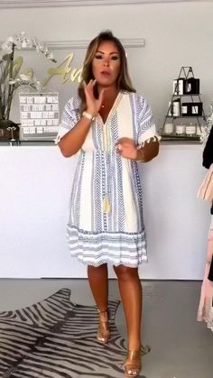 It is summer! Wear an adorable dress to get through the summer heat!🎁👏 Chic V-neck Beach Dress For Summer Outings, Patterned V-neck Summer Mini Dress, Patterned V-neck Mini Dress For Summer, Printed V-neck Spring Vacation Dress, Chic V-neck Summer Dress For Vacation, Casual White V-neck Summer Dress, V-neck Sundress For Summer Outings, Summer V-neck Beach Dress, Summer V-neck Mini Dress For Vacation