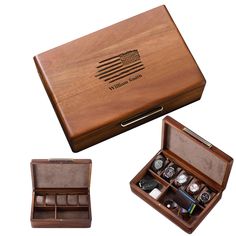 PRICES MAY VARY. PREMIUM QUALITY: Made of highly durable and natural Acacia wood, the Shanik watch box is a well-crafted and luxury organizer that will serve you for ages. Being covered with smooth and soft velvet inside, it’s easy to clean and pleasant to the touch. LARGE STORAGE INSIDE: This capacious watch storage box features 5 separate slots to keep different types of watches, 1 large slot for things like wallet, glasses, phone, and 1 medium slot for smaller things such as AirPods, keychain Mens Watch Holder Organizers, Watch Box With Drawer, Custom Watch Storage, Mens Jewelry Box Storage Organizers, Affordable Digital Display Watch Accessories, Luxury Elegant Watch Bands With Date Display, Mens Jewlery Storage, Best Practical Gifts For Men, Mens Gifts Sets